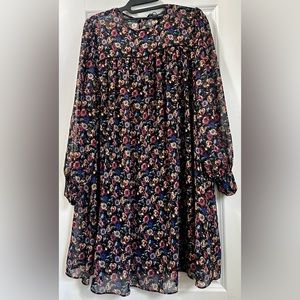 NWOT Zara mini floral dress with long sleeves